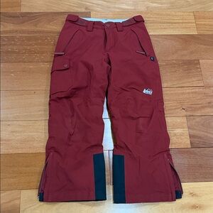 REI Co-Op Kids Burgundy Grown Spurt Cargo Insulated Snow and Ski Pants Size S(8)